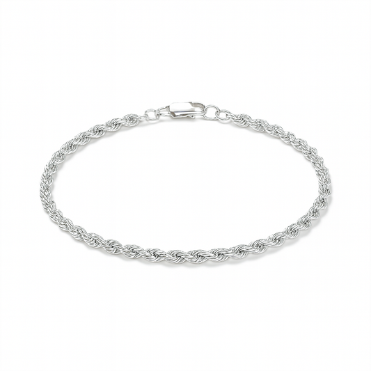 Rope Bracelet Silver - 3mm