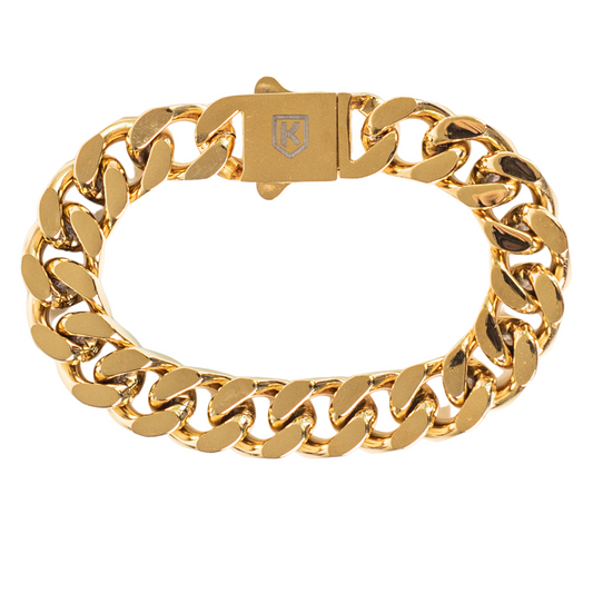 12mm Gold Cuban Bracelet
