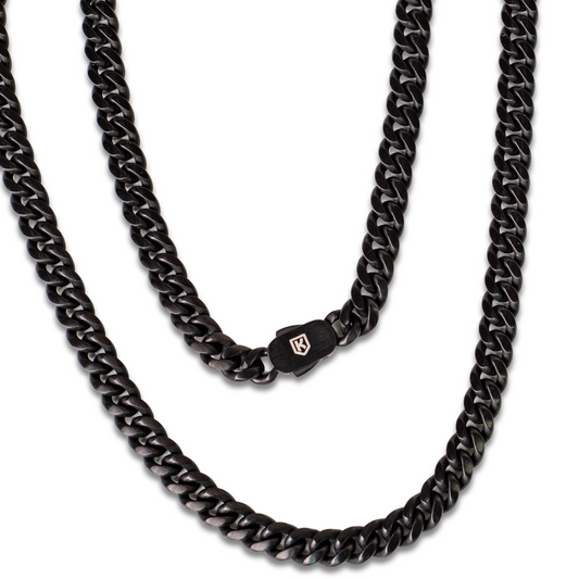 8mm Black Cuban Chain