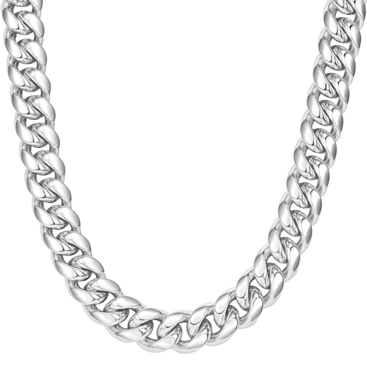 10mm Silver Cuban Chain